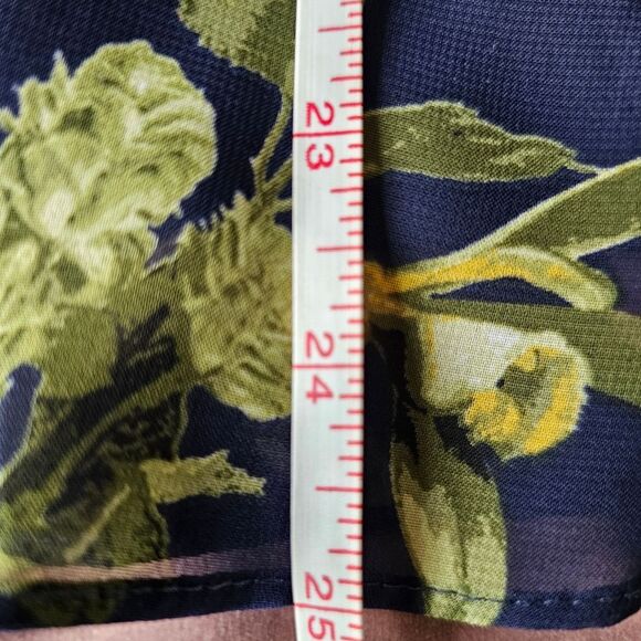 JH Jessica Howard Navy Floral Sleeveless Fit & Flare Pleated Neckline Fully Line - Picture 5 of 10